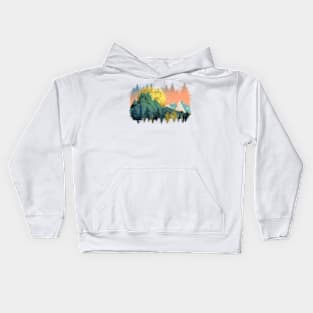 Snow in the golden mountains Kids Hoodie